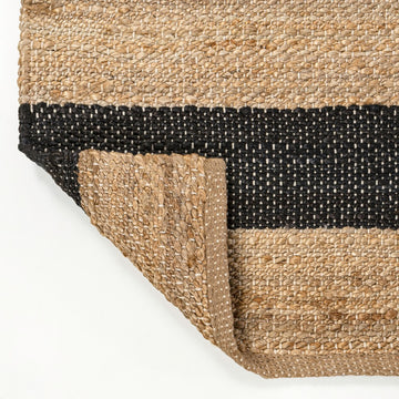 Jayden Rustic Farmhouse Woven Jute Stripe Area Rug